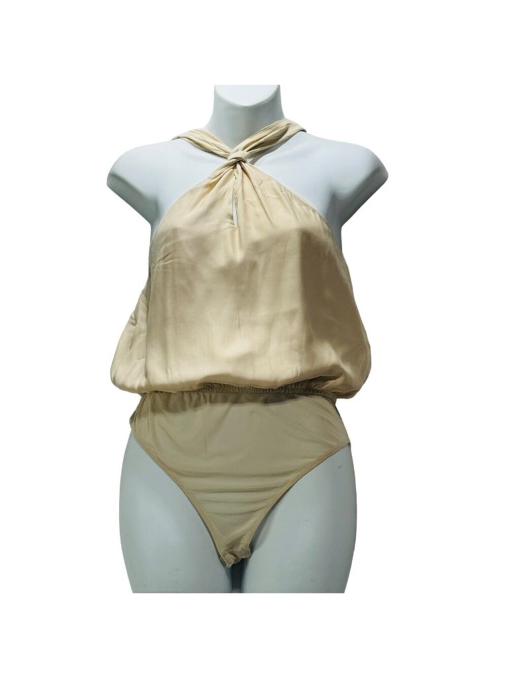 Le Lis Collection Bodysuit Women's Size S Beige Halter Top